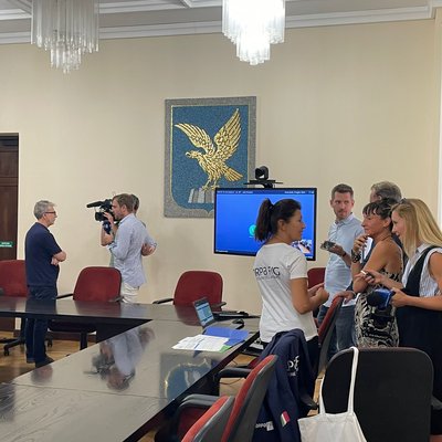la conferenza stampa di presentazione del servizio...