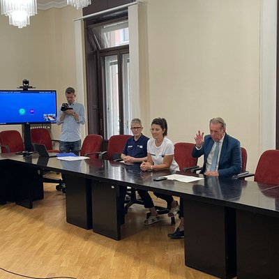 la conferenza stampa di presentazione del servizio...