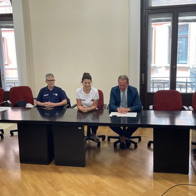 la conferenza stampa di presentazione del servizio...