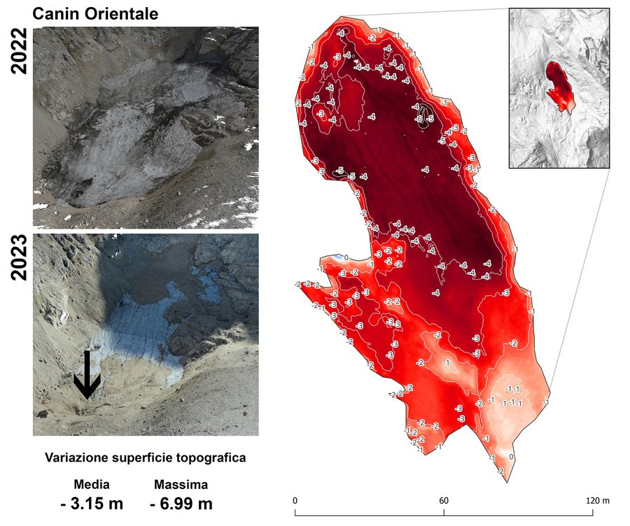 variazione topografica del corpo glaciale oriental...