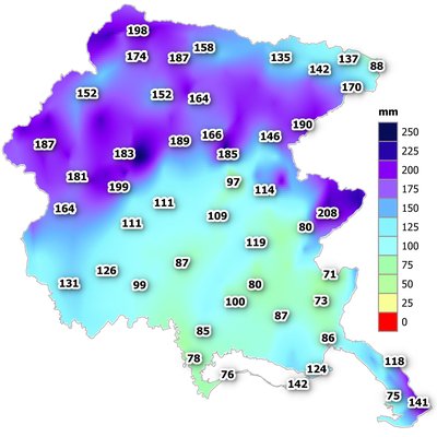 precipitazioni di agosto 2025 in fvg: cumulato men...