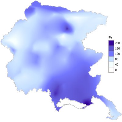precipitazioni di febbraio 2026 in fvg: variazione...