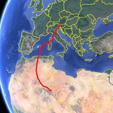 una delle traiettorie delle masse d’aria che dal s...